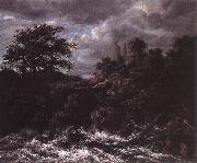 Jacob van Ruisdael Waterfall by Church USA oil painting artist